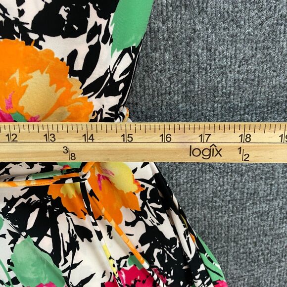 Lauren Ralph Lauren Dress Womens L Floral A-Line Stretch Ladies Cocktail Evening - Picture 8 of 9